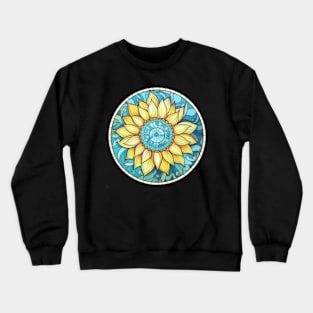 Stained Glass Sunflower Crewneck Sweatshirt